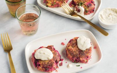 Beetroot and Polenta Cakes with Faux Aioli – Recipe